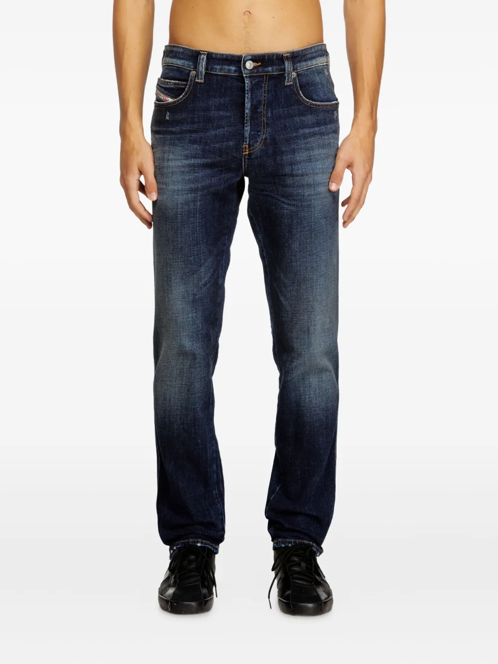 Diesel D-Vyl 0adbn slim-fit jeans met knopen Blauw