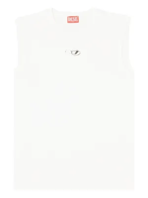 Diesel cotton tank top with metallic Oval D