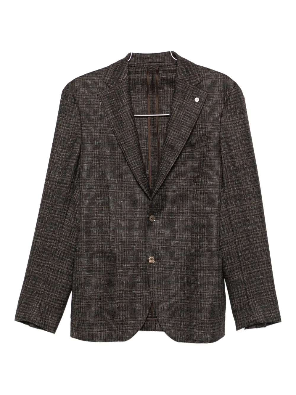 LUIGI BIANCHI MANTOVA checked single-breasted blazer | marron | Image 1