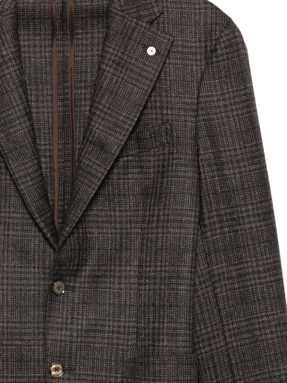 LUIGI BIANCHI MANTOVA Geruite blazer Bruin
