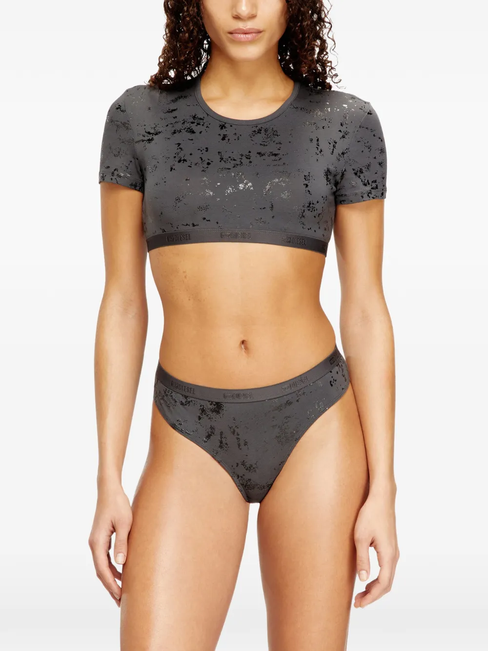  Diesel Irma-gft Cropped Top - Grey 