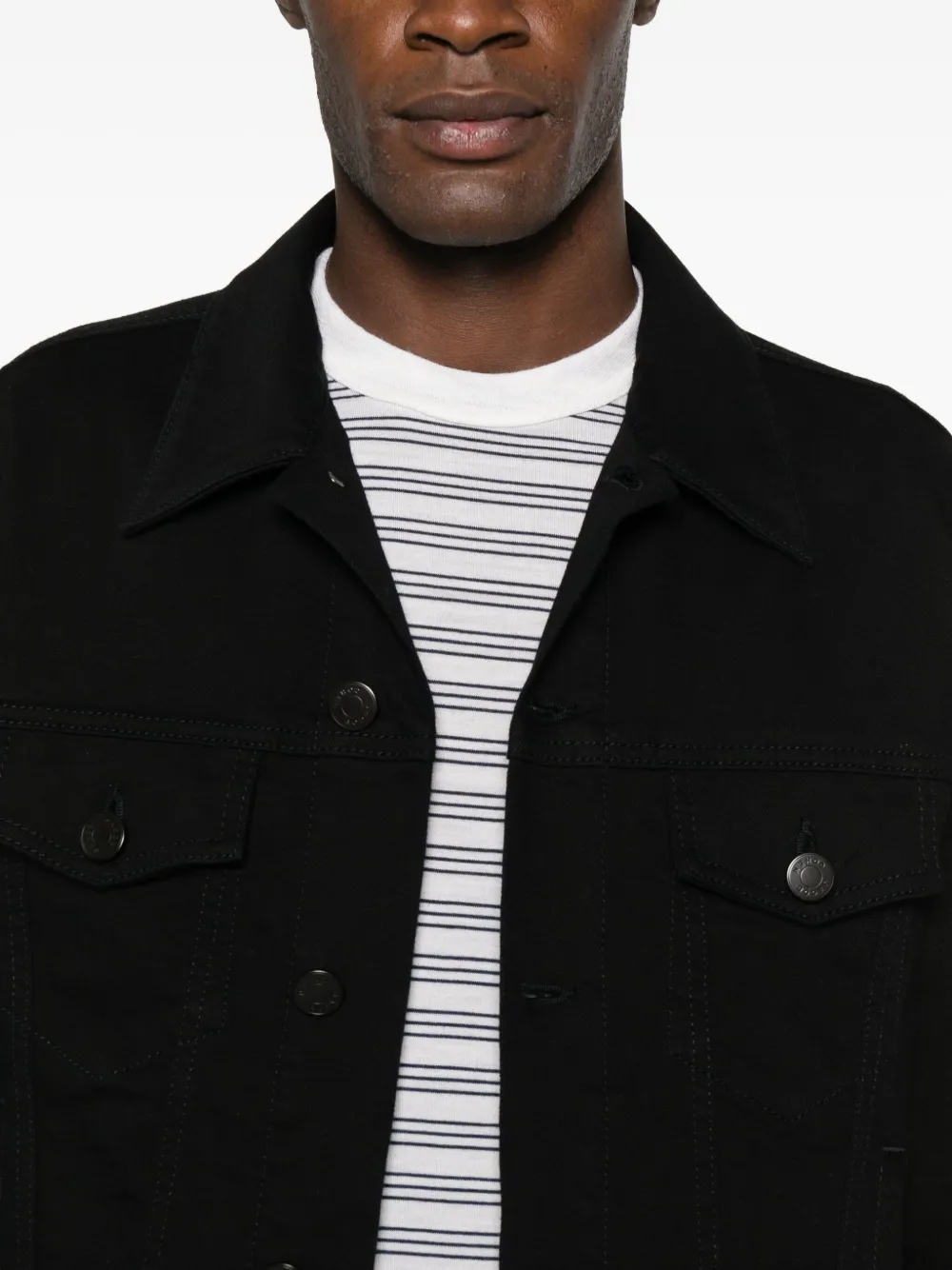 Jacob Cohen Point-collar Jacket In Black