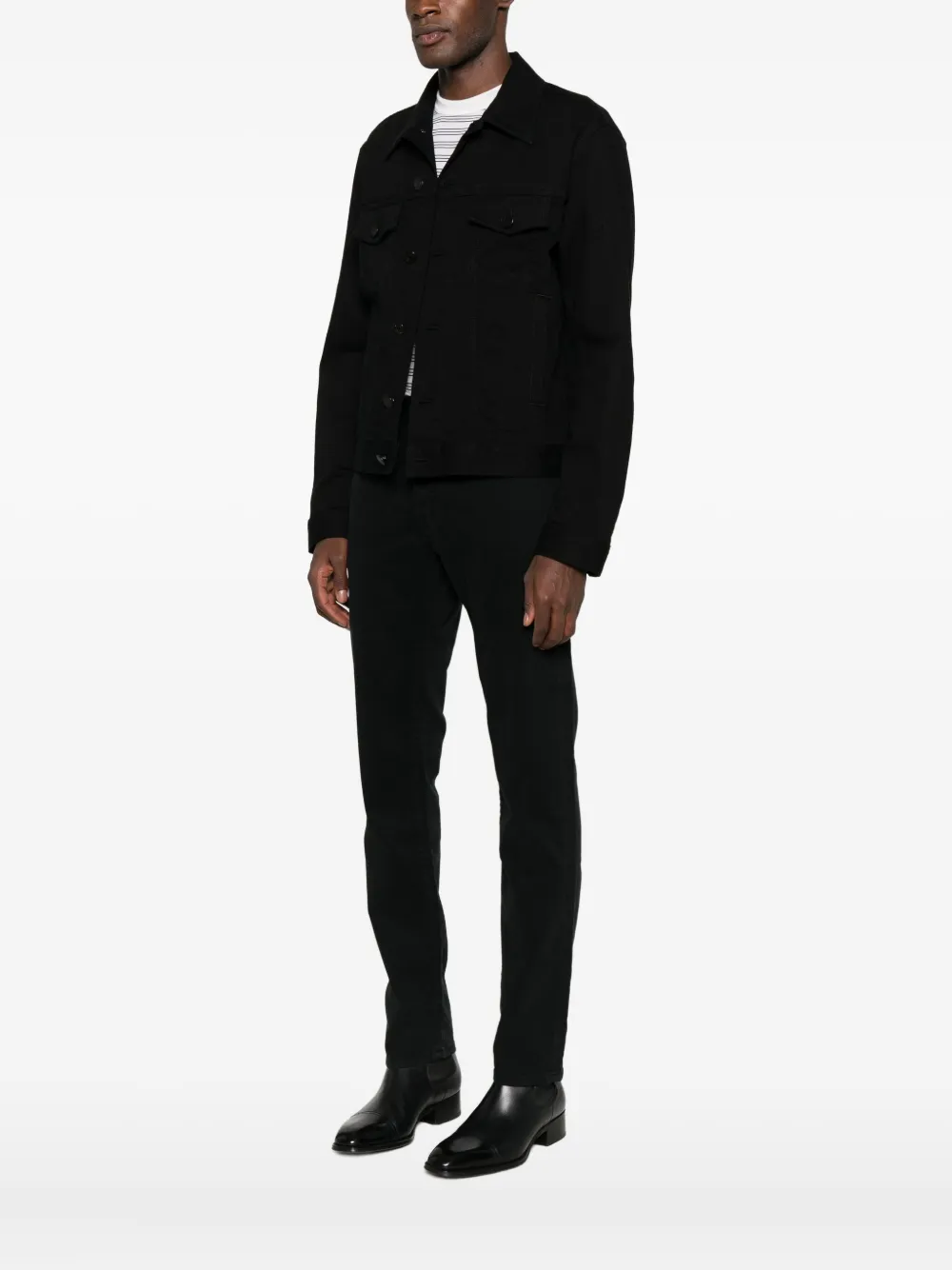 Jacob Cohen Point-collar Jacket In Black