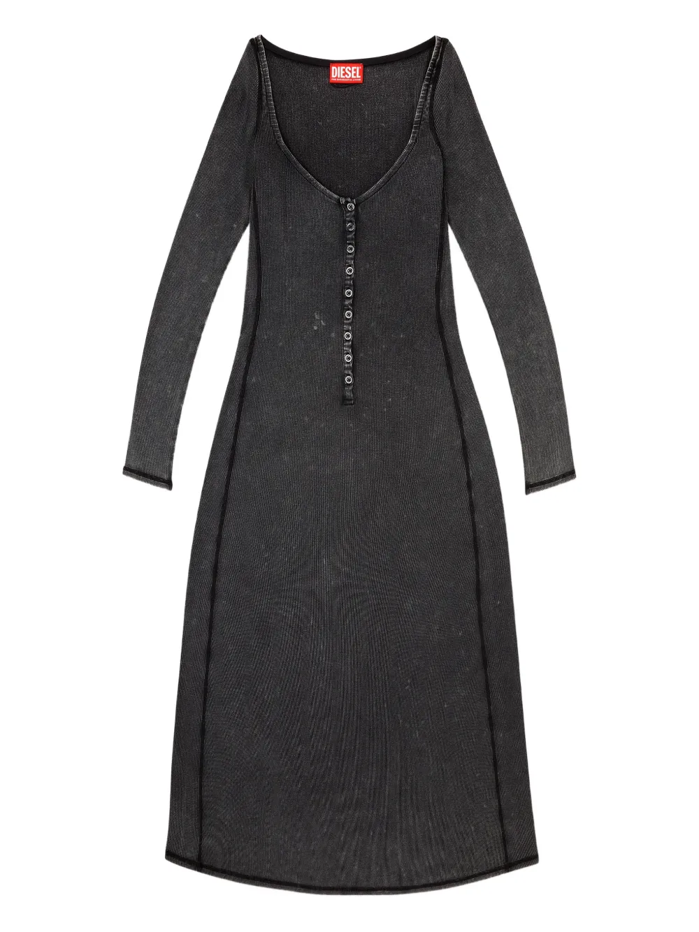 Diesel D-Ley ribbed midi dress - Grigio