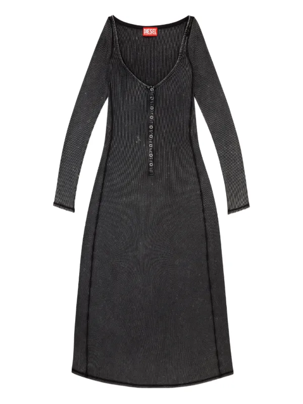 Diesel ribbed-knit Midi Dress | Grey | FARFETCH
