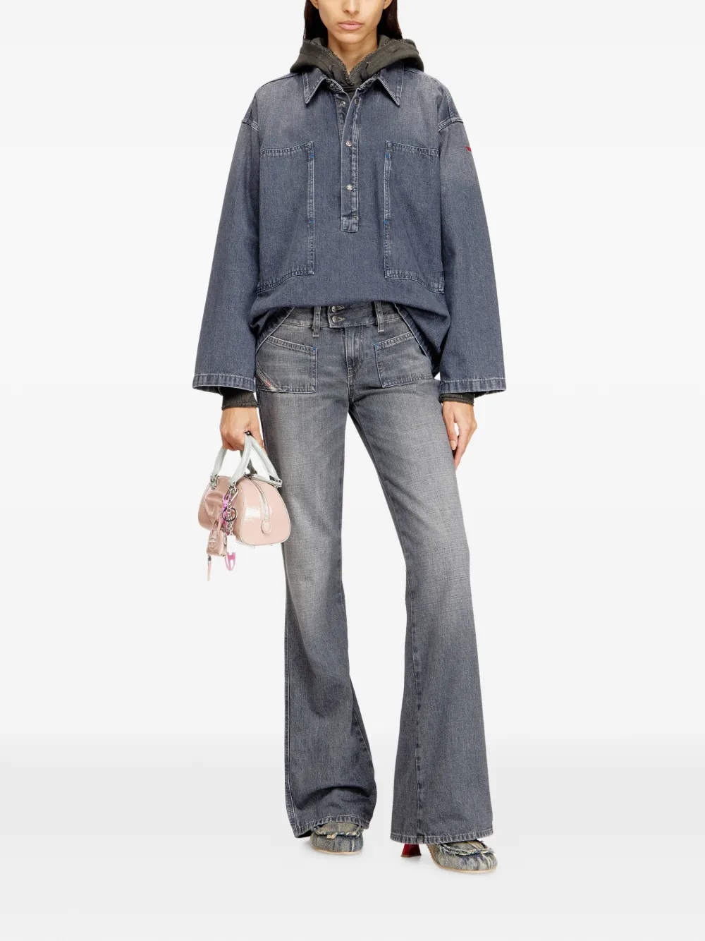 Diesel D-Hush 09n83 double-button bootcut jeans - Grijs