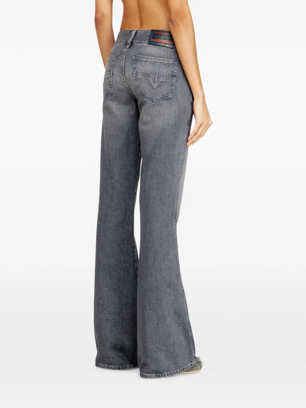 Diesel D-Hush 09n83 bootcut jeans met dubbele knoop Grijs