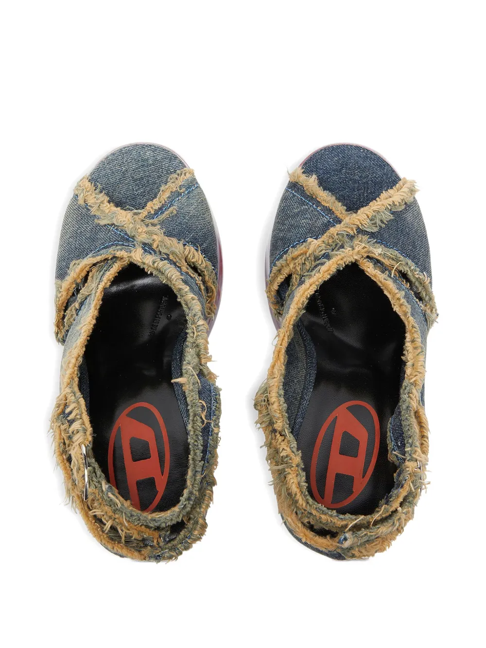 Diesel 120 mm D-Lake Sdl sandalen met plateauzool Blauw