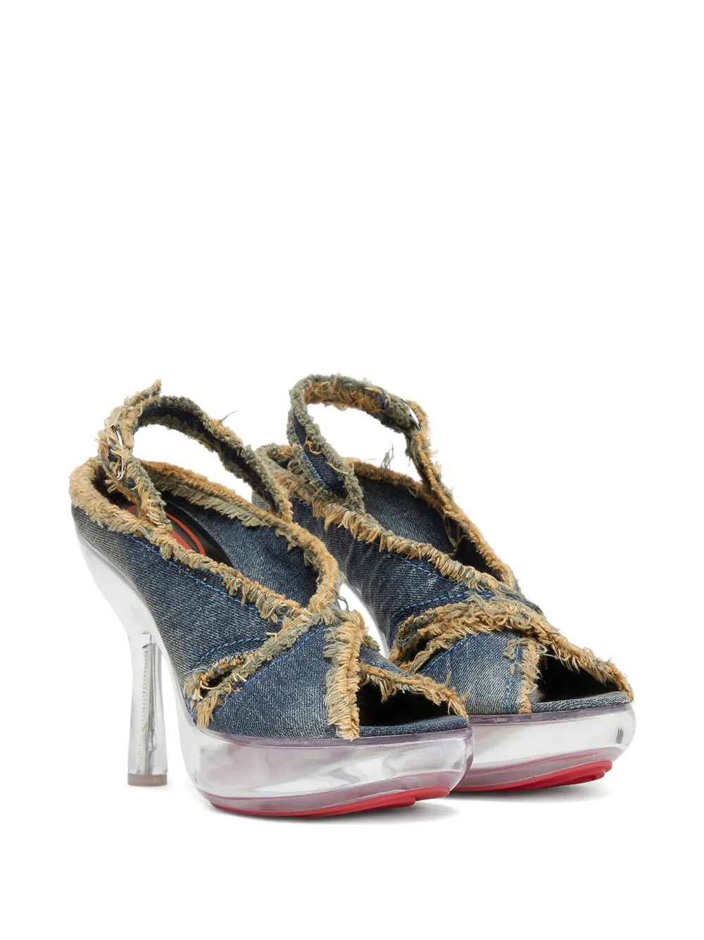 Diesel 120 mm D-Lake Sdl sandalen met plateauzool Blauw