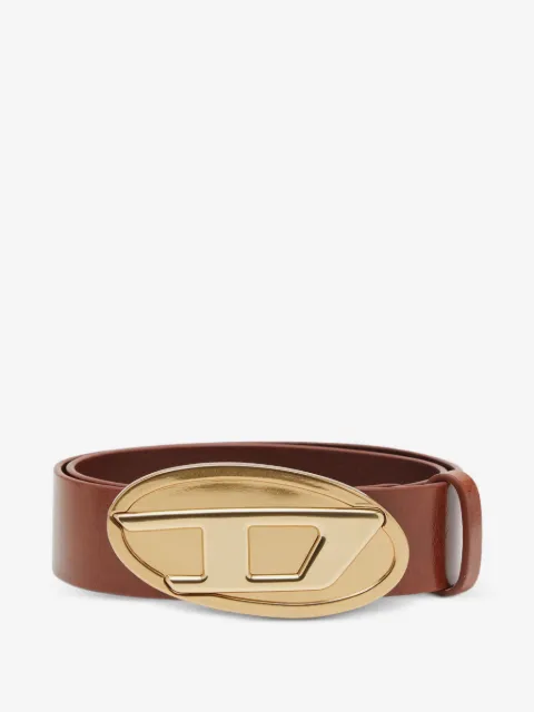 Diesel 4 cm leather belt with Oval D plaque