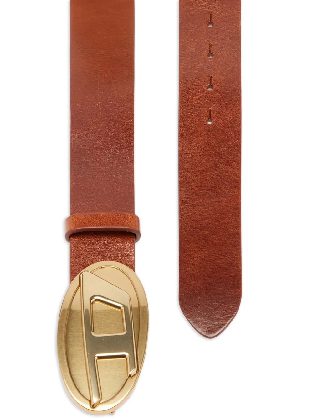 Diesel B-1dr 2.0 Logo-buckle Belt In Brown