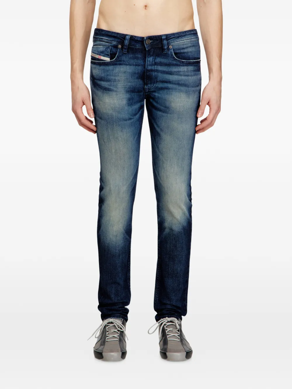 Diesel Skinny jeans met knoopsluiting Blauw