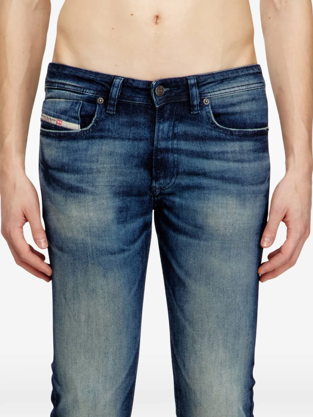 Diesel Skinny jeans met knoopsluiting Blauw