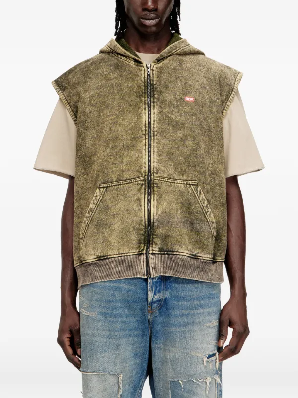 Diesel S-Boxt-Sl-Zip フーデッドベスト | ブラウン | FARFETCH JP
