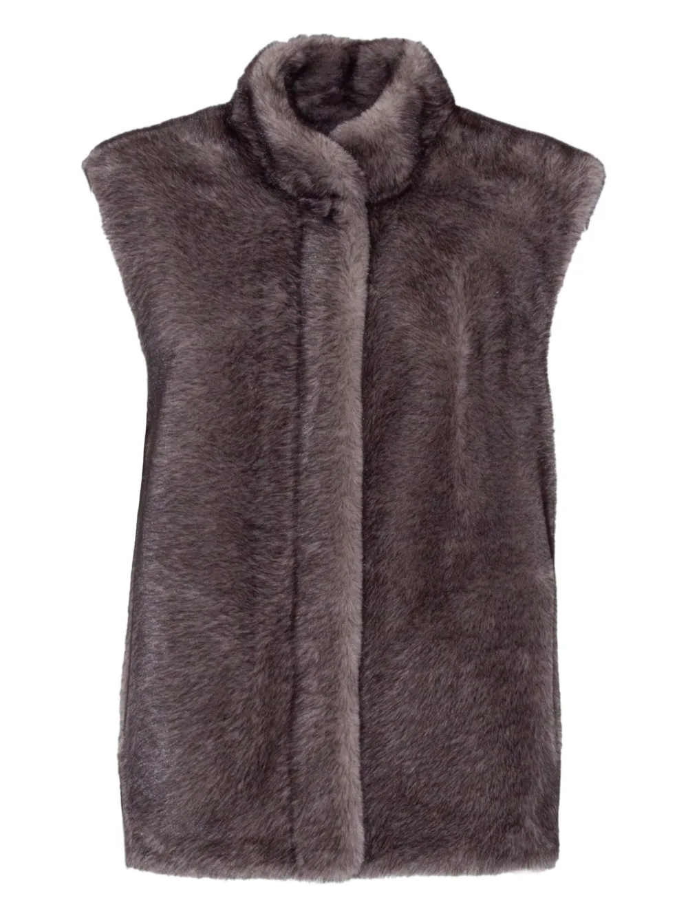 LOU ANDREA high-collar gilet | Grey | Image 1