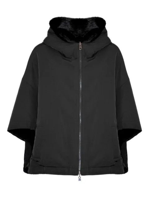 LOU ANDREA hooded reversible cape