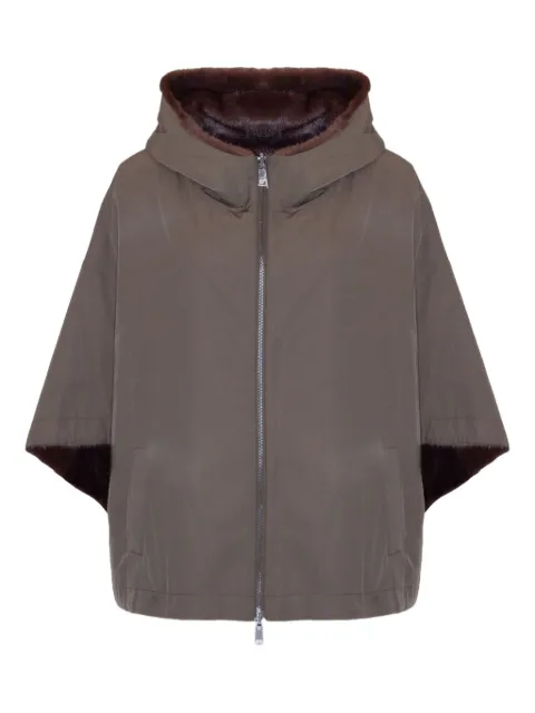 LOU ANDREA hooded reversible cape