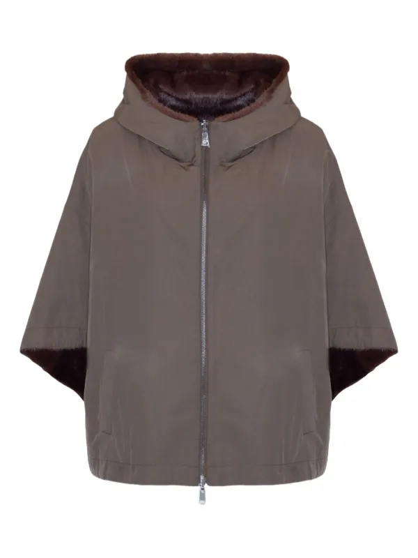 LOU ANDREA hooded reversible cape LOU ANDREA