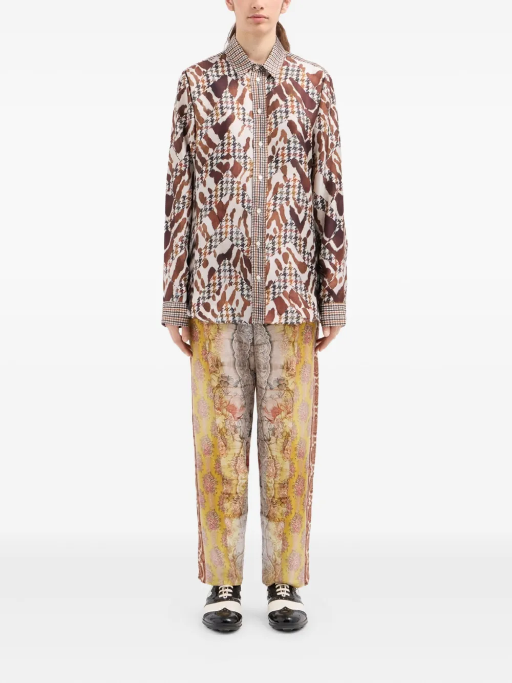 Pierre-Louis Mascia Aloe silk shirt - Bruin