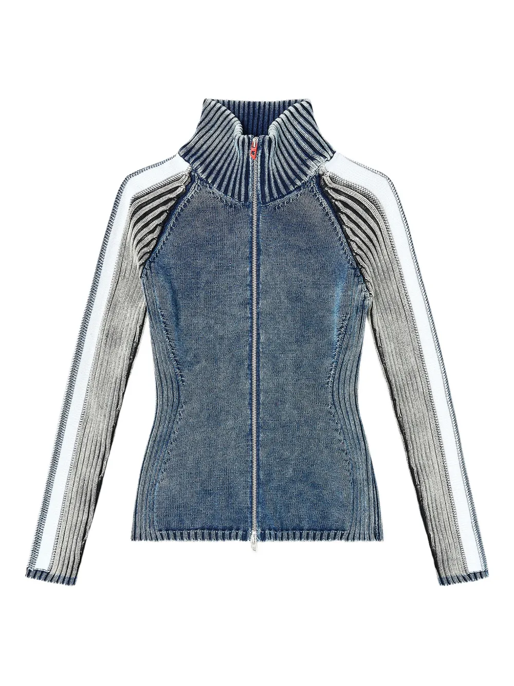 Diesel M-Estrella striped high-neck jacket - Blu