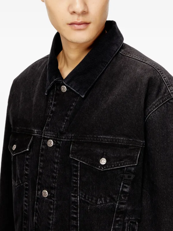 Diesel D-Ranger-T corduroy-collar Denim Jacket | Black | FARFETCH ZA