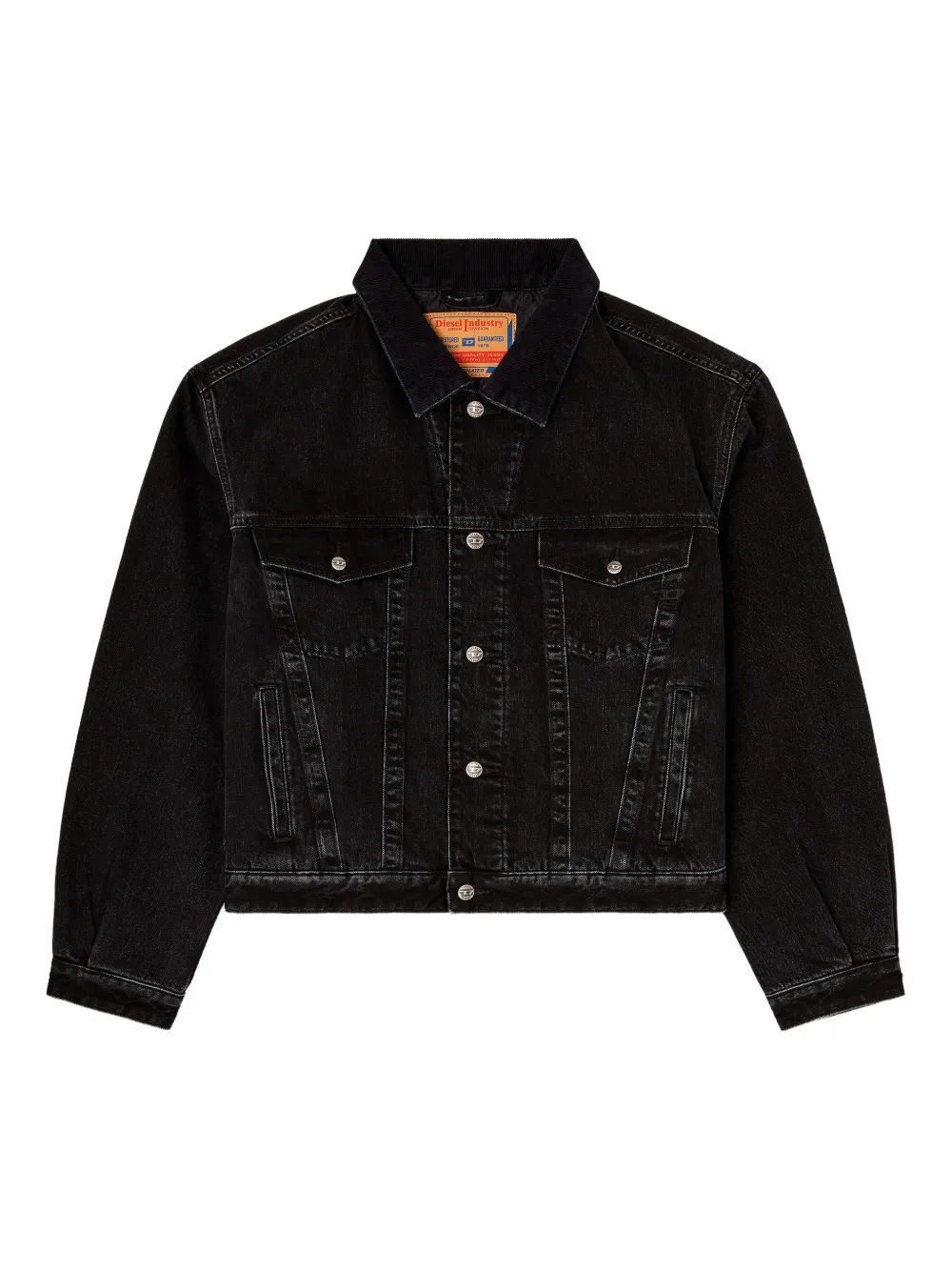 Diesel D-Ranger-T corduroy-collar denim jacket - Nero