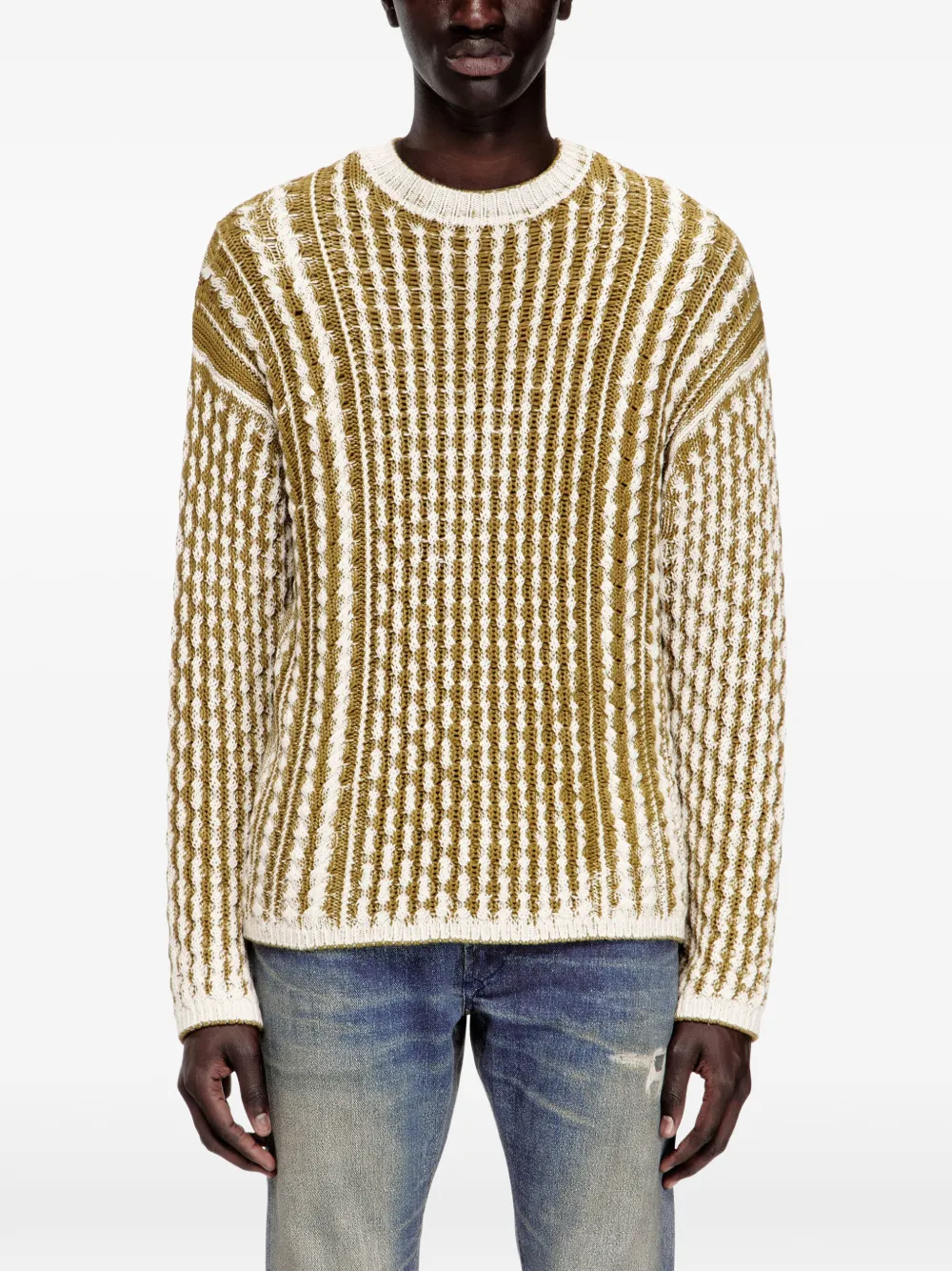  Diesel K-moise Cable Knit Jumper - Brown 