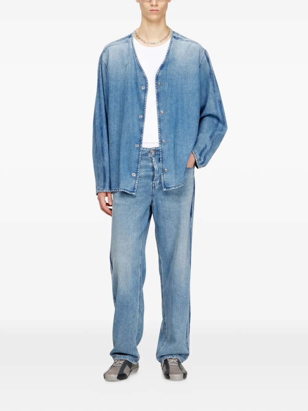 Diesel D-Cadi-S overhemd met V-hals Blauw