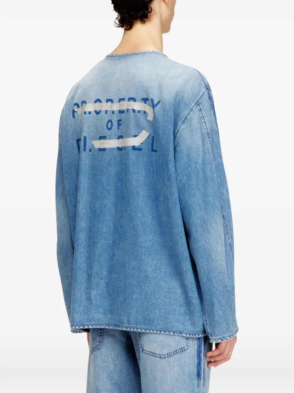 Diesel D-Cadi-S overhemd met V-hals Blauw