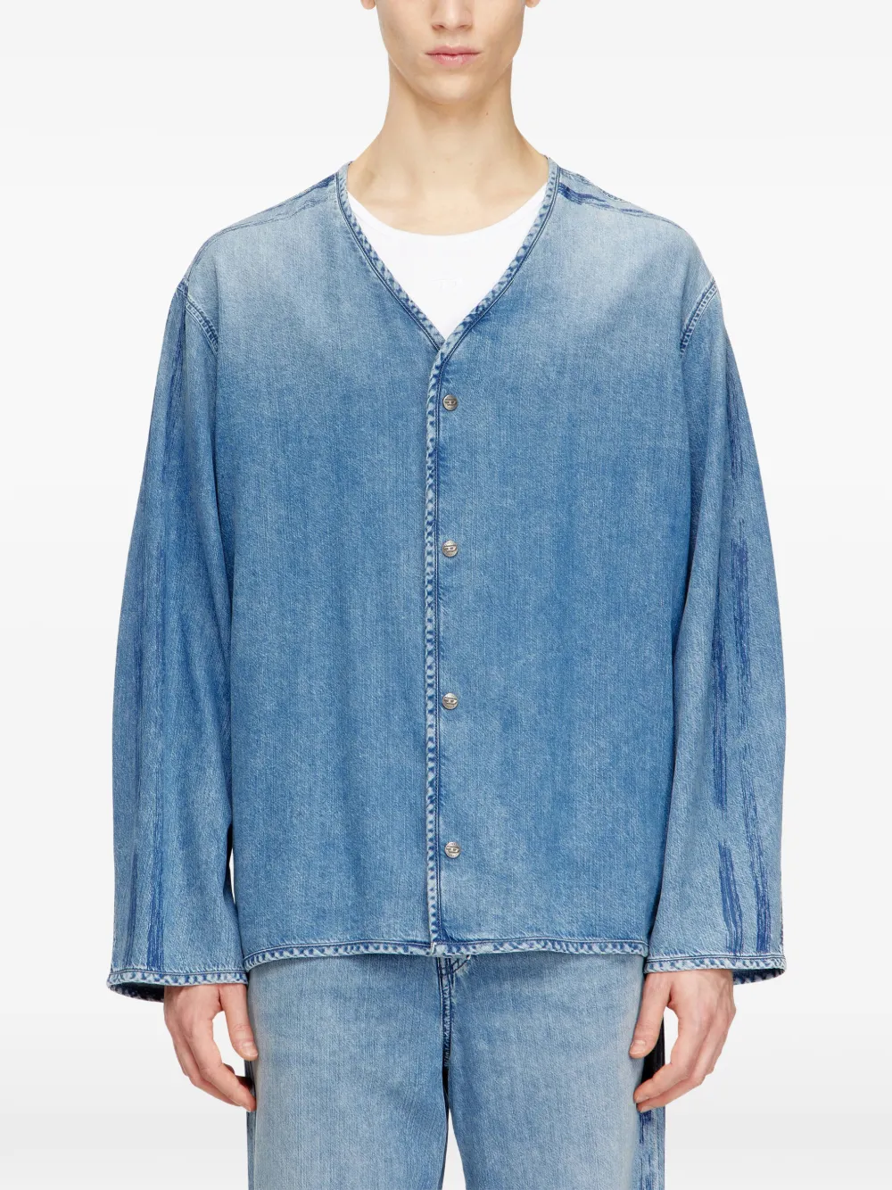 Diesel D-Cadi-S overhemd met V-hals Blauw