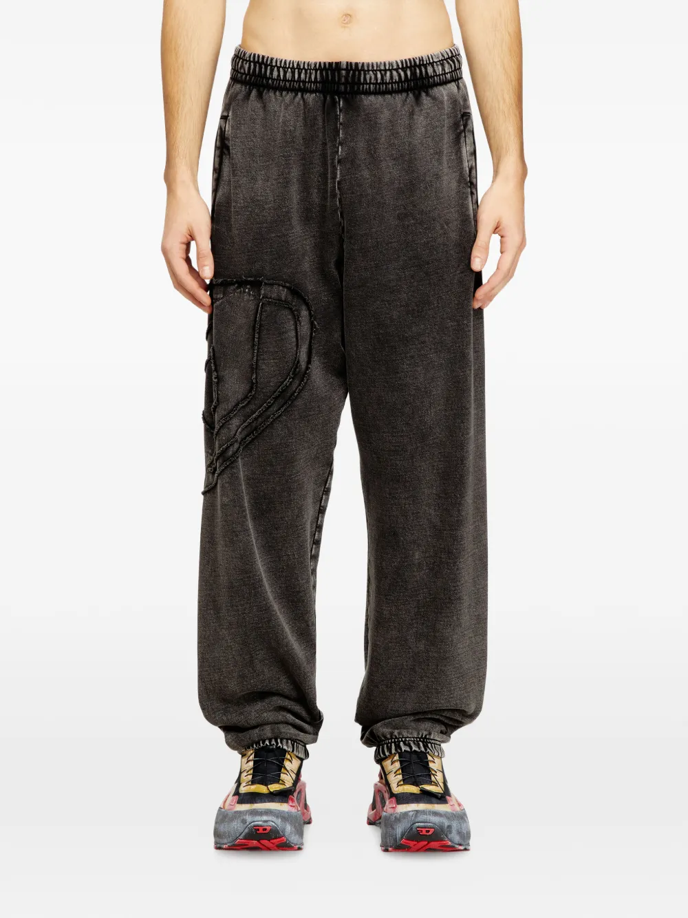 Diesel P-Marky-Den trainingsbroek met applicatie Grijs