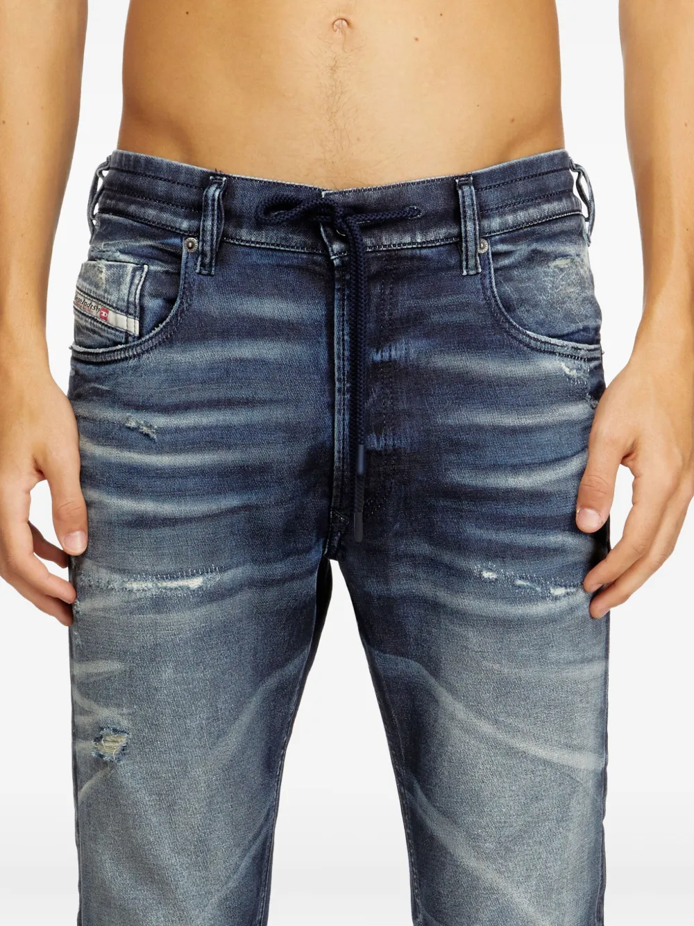 Diesel D-krooley Joggjeans 068ud jeans met trekkoord Blauw