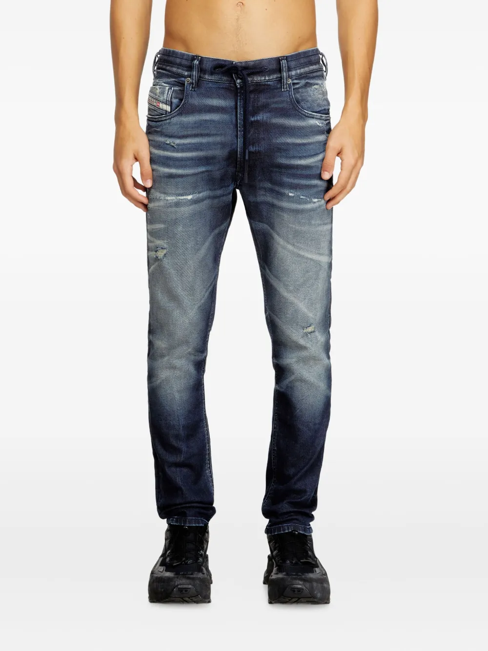 Diesel D-krooley Joggjeans 068ud jeans met trekkoord Blauw