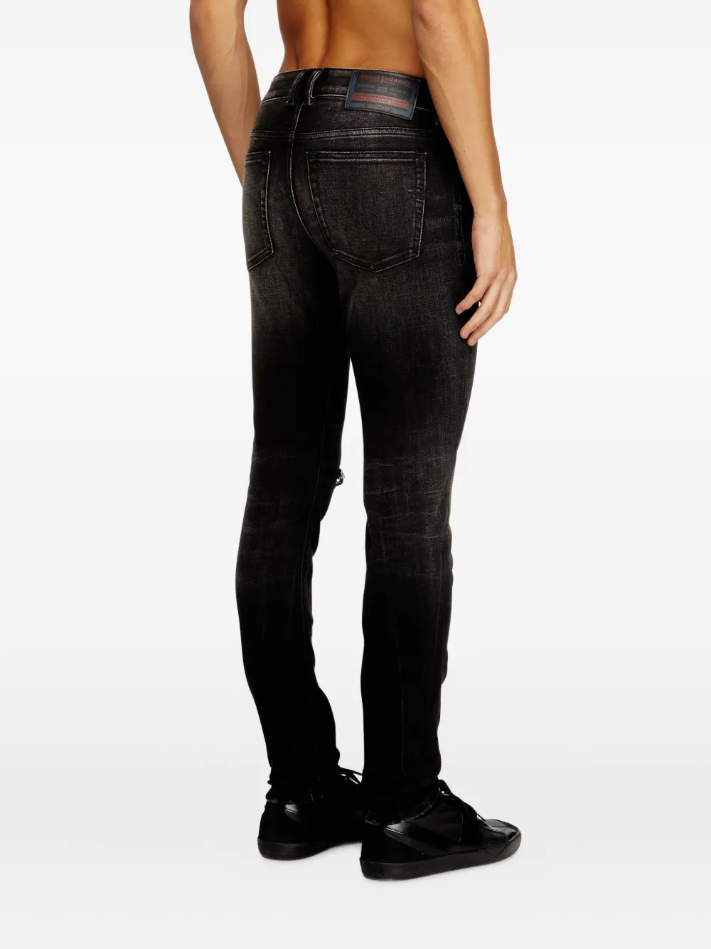 Diesel Sleenker 09n19 gerafelde jeans Zwart