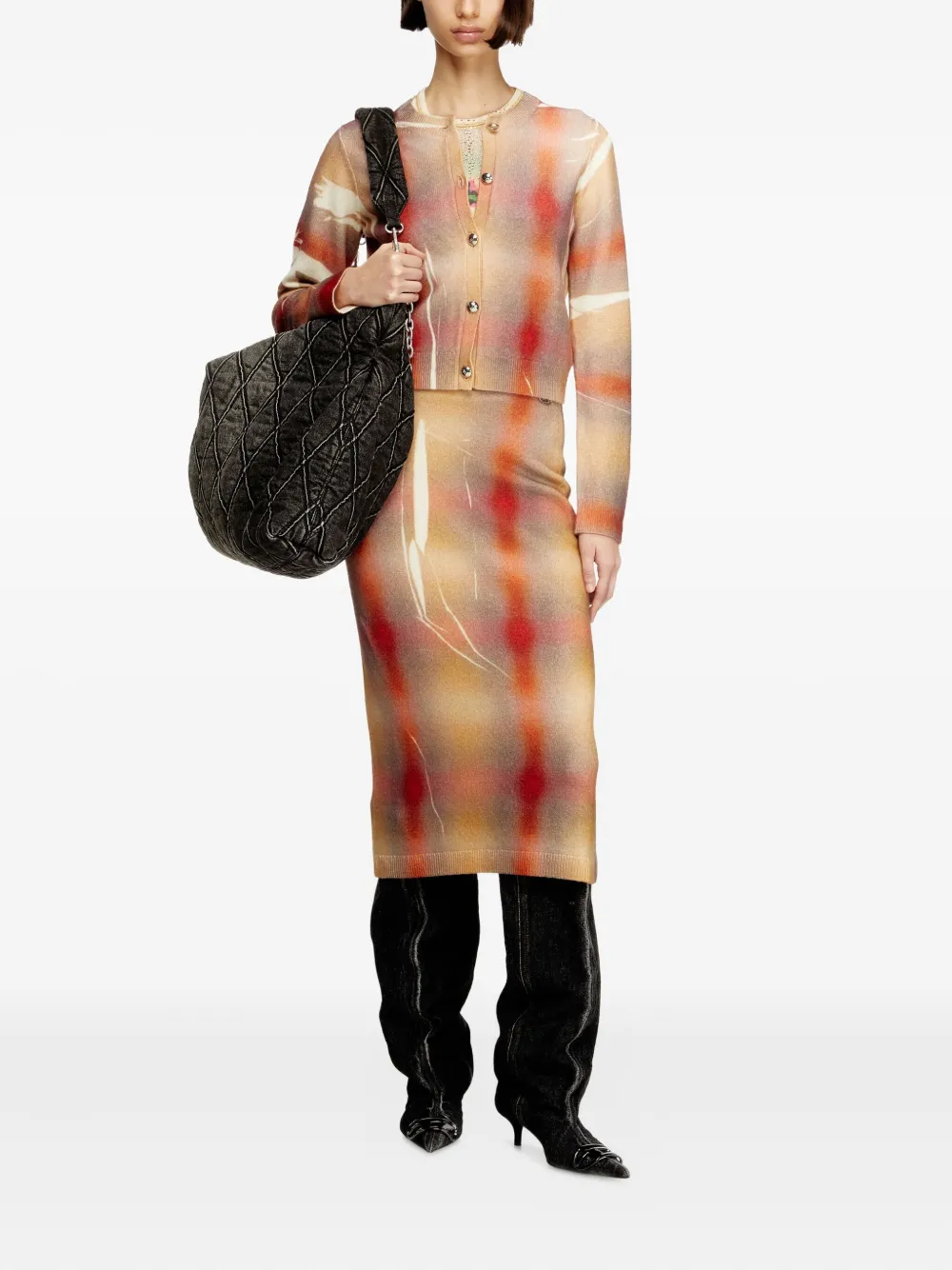 Diesel Geruite rok - Beige