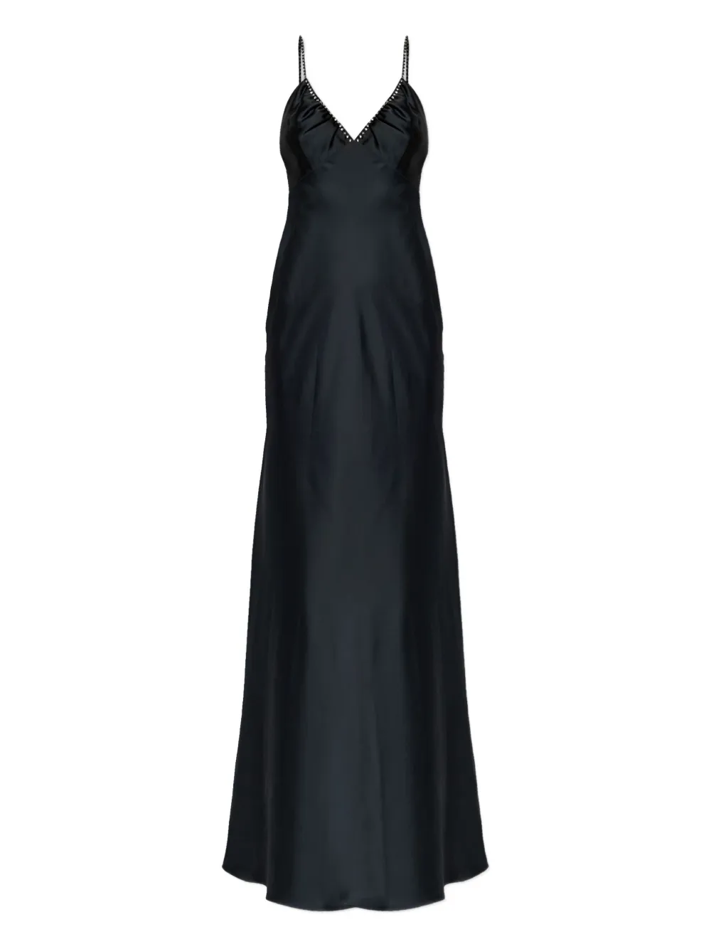 Loveshackfancy Mystara Embellished Strap Maxi Dress In Black