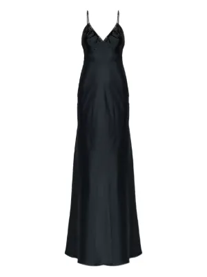 STAUD Trinity lace-insert Maxi Dress | Brown | FARFETCH