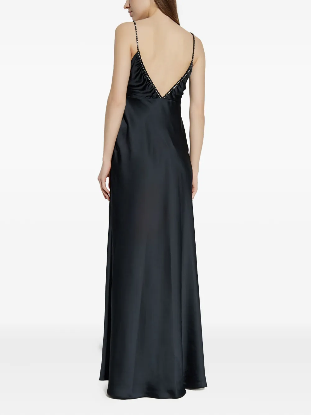 LoveShackFancy Mystara verfraaide maxi-jurk met bandje Zwart