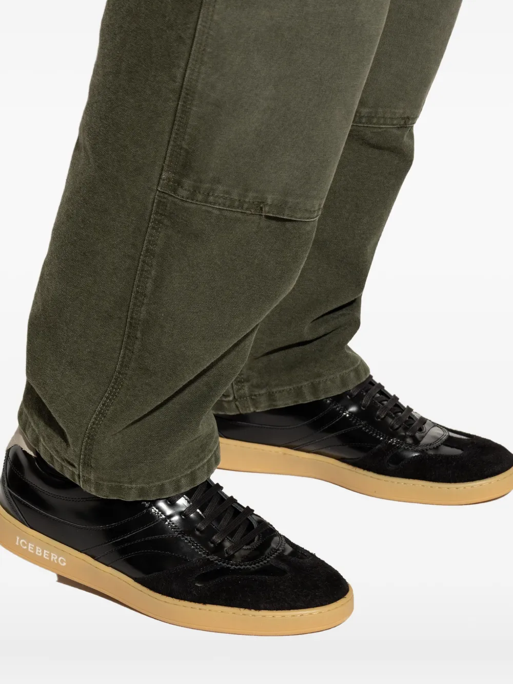 Iceberg Leren sneakers met vlakken Zwart