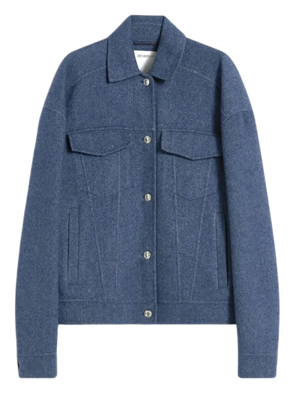 Sportmax Celso Jacket With Chest Pockets And Long Sleeves In Blue