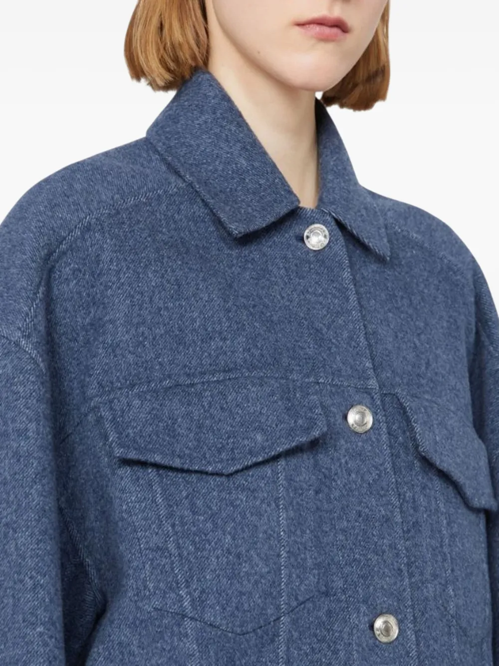 Sportmax Celso Jacket With Chest Pockets And Long Sleeves In Blue