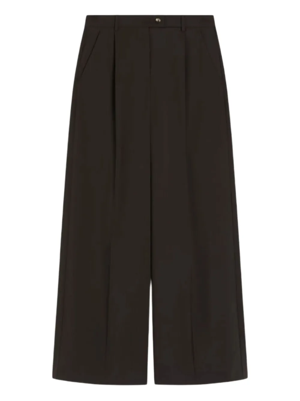 Sportmax Button Wool Trousers In Brown