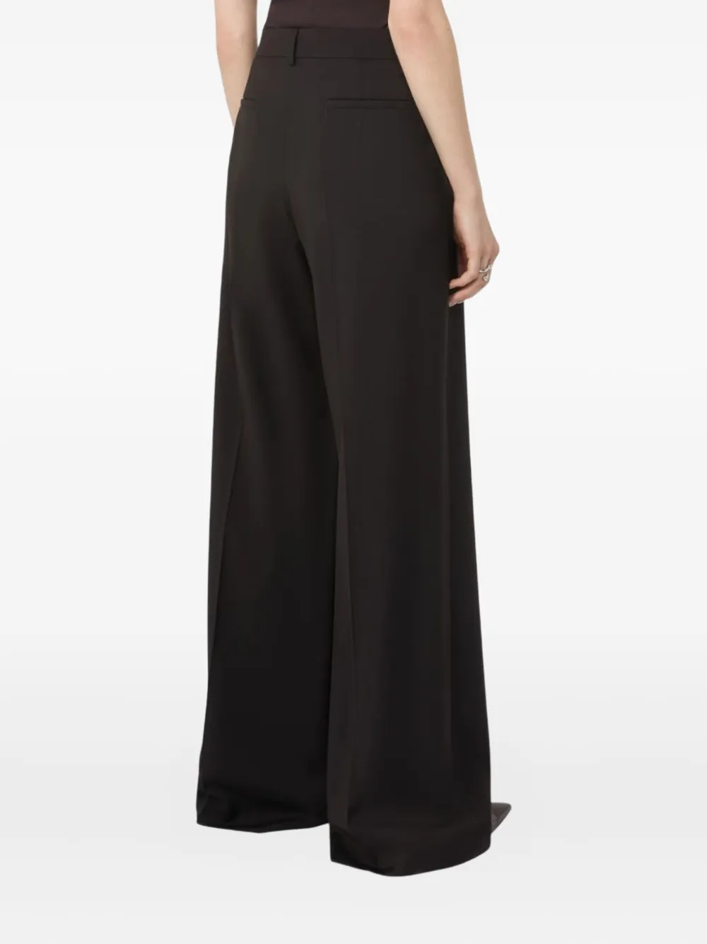 Sportmax Button Wool Trousers In Brown