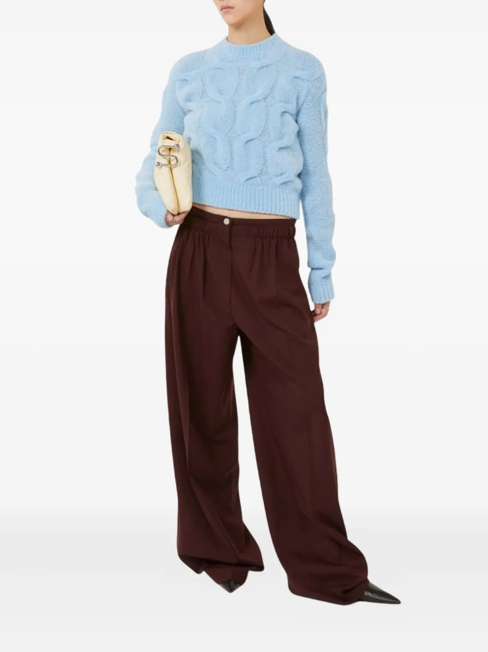 Sportmax double-belt wide-leg trousers - Rood