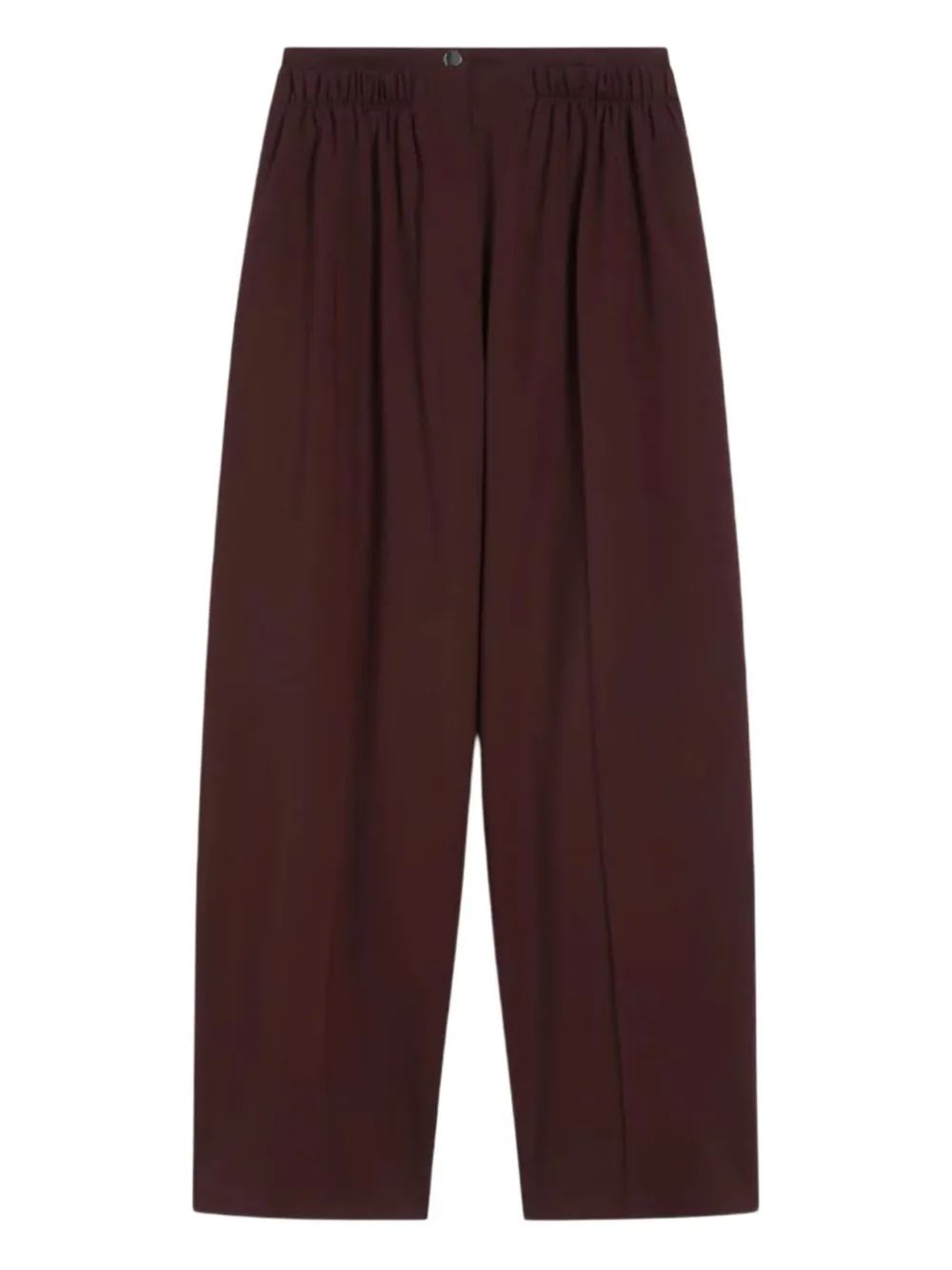 Sportmax Loose Fit Trousers Double Belt Motif In Burgundy