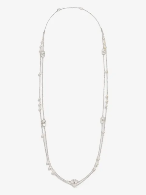 Valentino Garavani Vlogo Signature 施华洛世奇珍珠饰金属项链