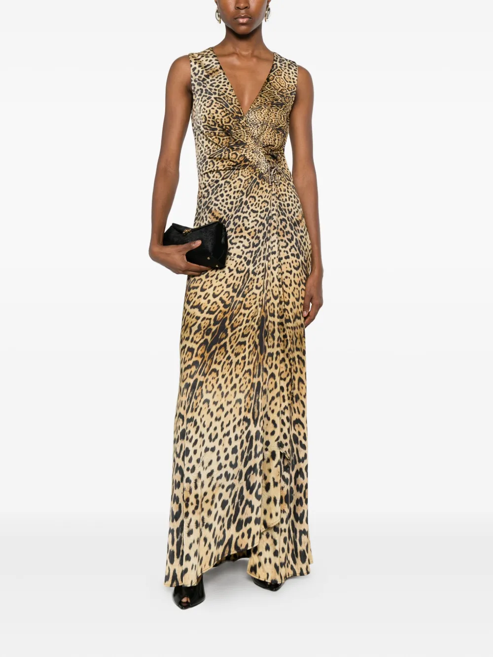 Roberto Cavalli Jurk met dierenprint - Bruin