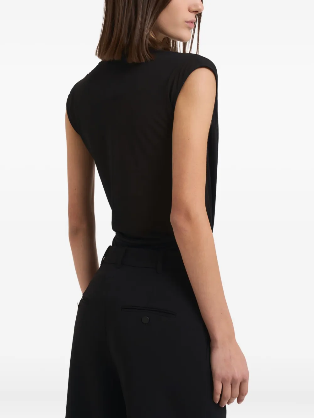 Max Mara Draped-detail Top In Black