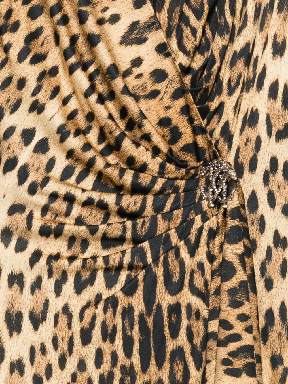 Roberto Cavalli Animal-print Draped Dress In Animal Print