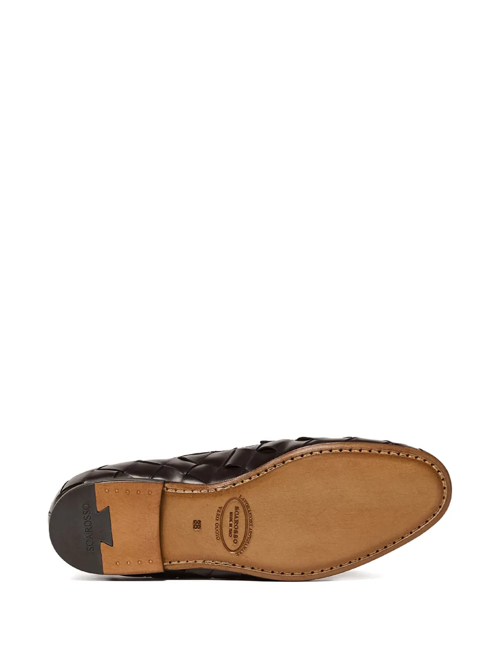Scarosso Valeria geweven loafers Bruin